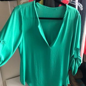Green Flowy Blouse